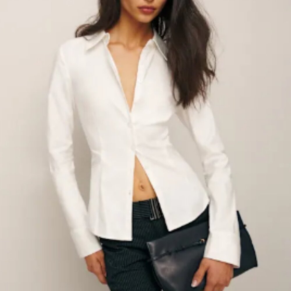 Reformation Jodie Shirt Ivory - Size 12
